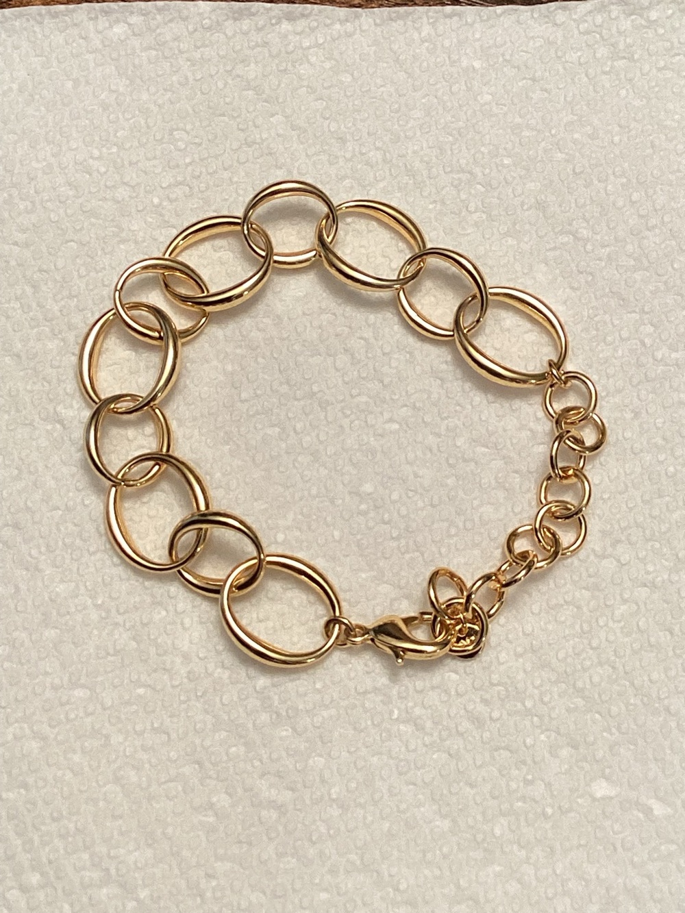 Bayou 14K Gold Plated Recycled Brass Oval Link Bracelet with Lobster Clasp